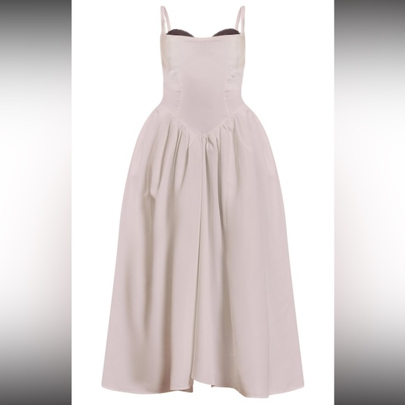 white longline corset contrast cup detail midaxi dress WHITE LONGLINE CORSET CONTRAST CUP DETAIL MI